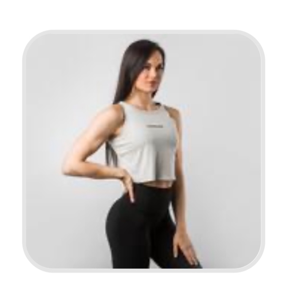 Alphalete Crop Tank in Light Grey - Medium